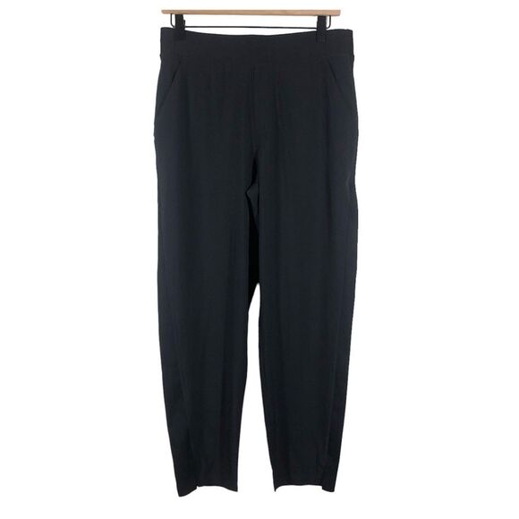 Athleta Brooklyn Ankle Pant Black Ribbed Lightweight Work Pockets Size 10 198671 - Picture 1 of 9